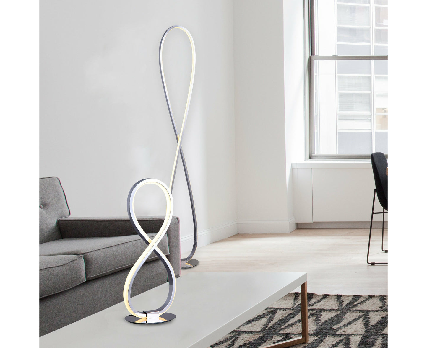 Infinite LED Floor Lamp - Chrome