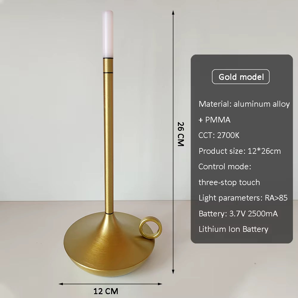 Rechargeable Wireless Touch Lamp Desk Lamp for Decoration Candle Warm Bedside Lights Portable Camping Night Lamp LED Table Lamp
