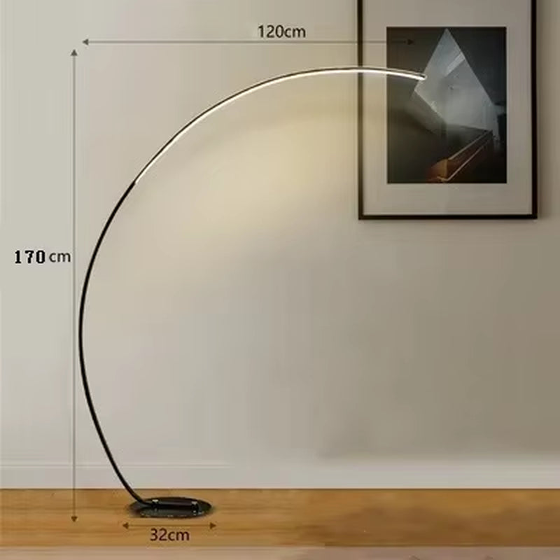 Nordic LED Corner Light Arc RGB Floor Lamps Black White C APP Remote Floor Lights Stand Light for Dining Living Room Decor