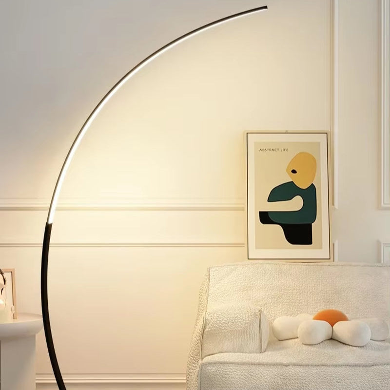 Nordic LED Corner Light Arc RGB Floor Lamps Black White C APP Remote Floor Lights Stand Light for Dining Living Room Decor