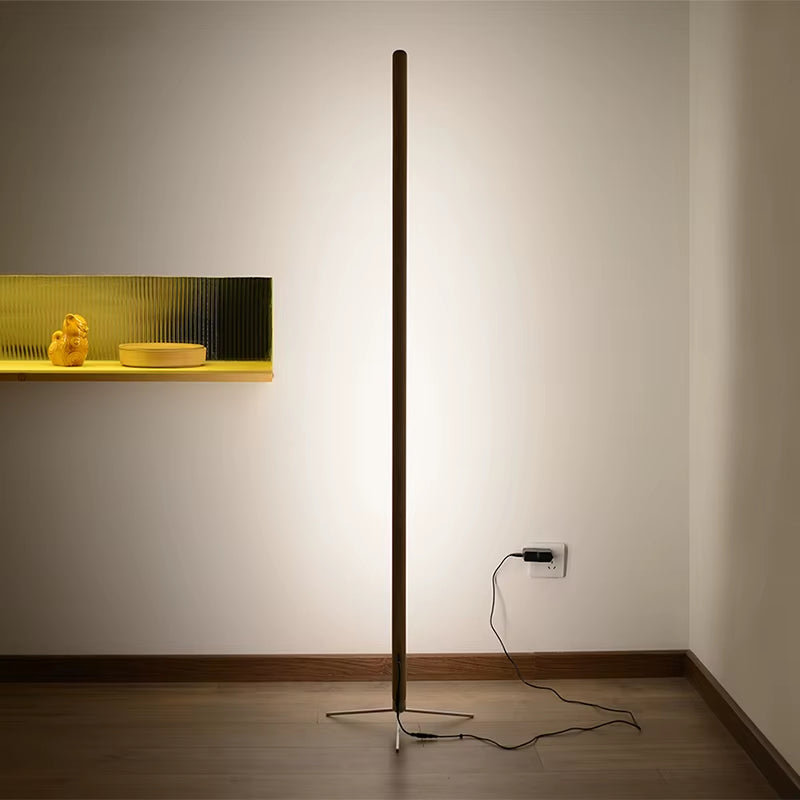 LED Wooden Standing Floor Lamp Modern Simple Design Solid Wood Art Decor Atmosphere Light 360° Adjustable Portable Ambient Lamps