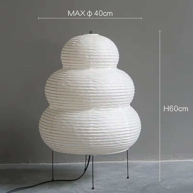 Japanese Wabi-Sabi Tripod Floor Lamp Bedroom Bedside Living Dining Room Study Loft Decor Desk Light White Rice Paper Table Lamp